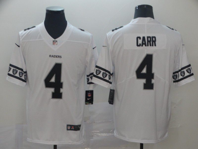 Men Oakland Raiders #4 Carr White team logo cool edition NFL Jerseys->oakland raiders->NFL Jersey